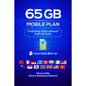 t1xperts 5g mobile plan 29gb auto top up unlimited calls & texts* to selected countries*
