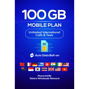 t1xperts 5g mobile plan 29gb auto top up unlimited calls & texts* to selected countries*