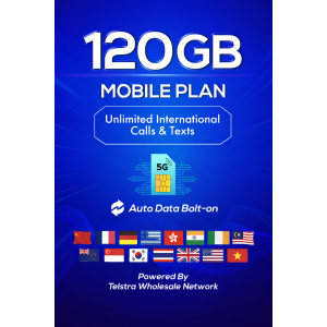 t1xperts 5g mobile plan 29gb auto top up unlimited calls & texts* to selected countries*