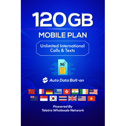 t1xperts 5g mobile plan 29gb auto top up unlimited calls & texts* to selected countries*