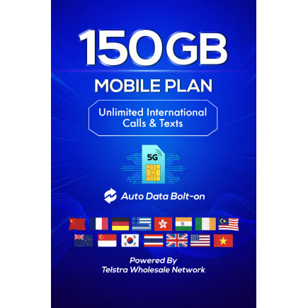 t1xperts 5g mobile plan 29gb auto top up unlimited calls & texts* to selected countries*