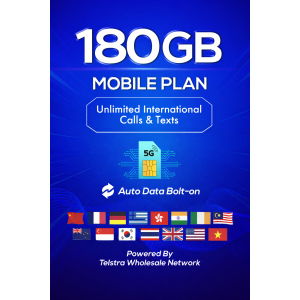 t1xperts 5g mobile plan 29gb auto top up unlimited calls & texts* to selected countries*