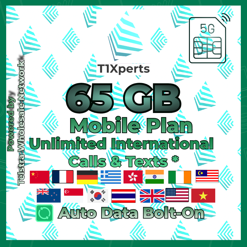 Home T1xperts 5g Mobile Plan 65gb Iddunlimited Auto Top Up